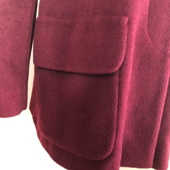 Cinzia Rocca Cranberry Red Wool Coat Jacket 10 - Picture 4 of 12
